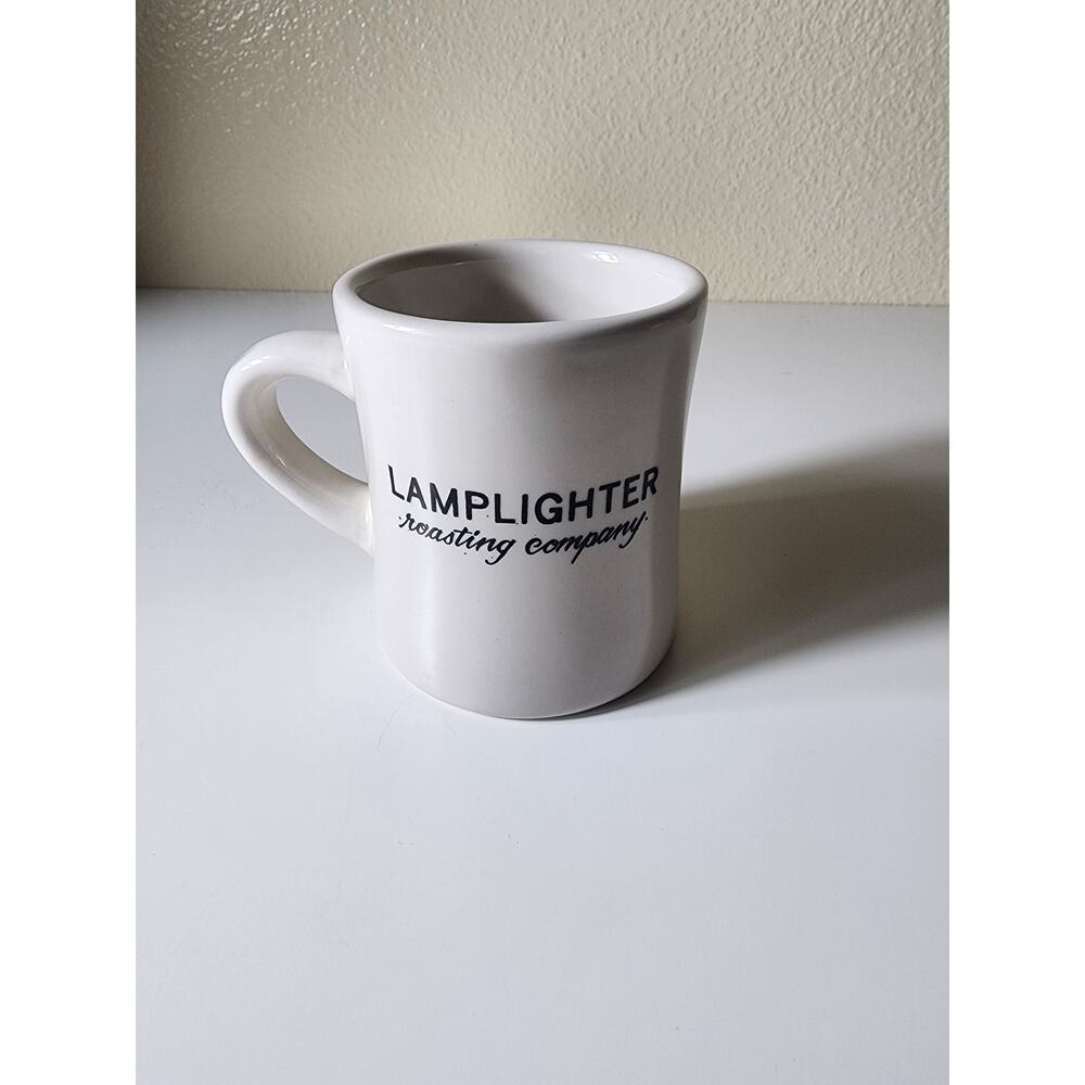 LAMPLIGHTER ROASTING CO Tall Bike White Black 4" Tea Coffee Mug - Picture 2 of 6